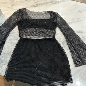Meshki Diamante Mesh Cowl Top